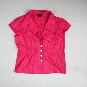 Paper+Tee Shirt Top Womens Sz L pink Solid